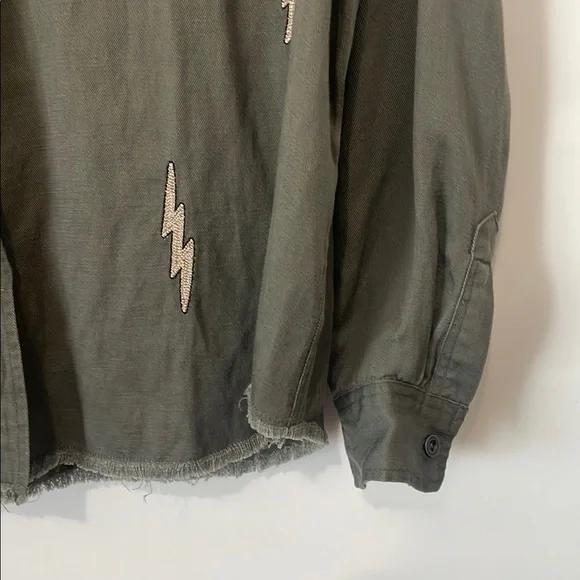 NWT RAILS Olive Loren Lightning Bolt Button-Up Shirt L - Picture 3 of 8